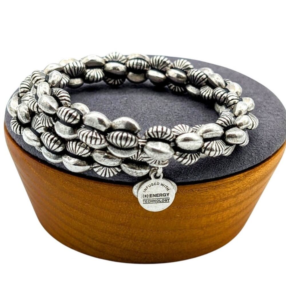 Alex and Ani Calypso Vintage Sixty-Six Silver Tone Biker One Size Wrap Bracelet
